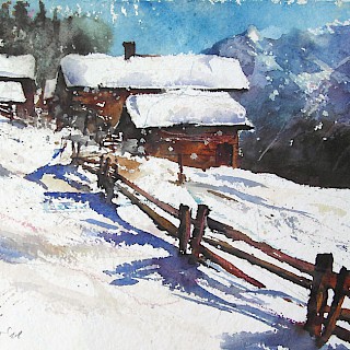 Winterbilder in Aquarell